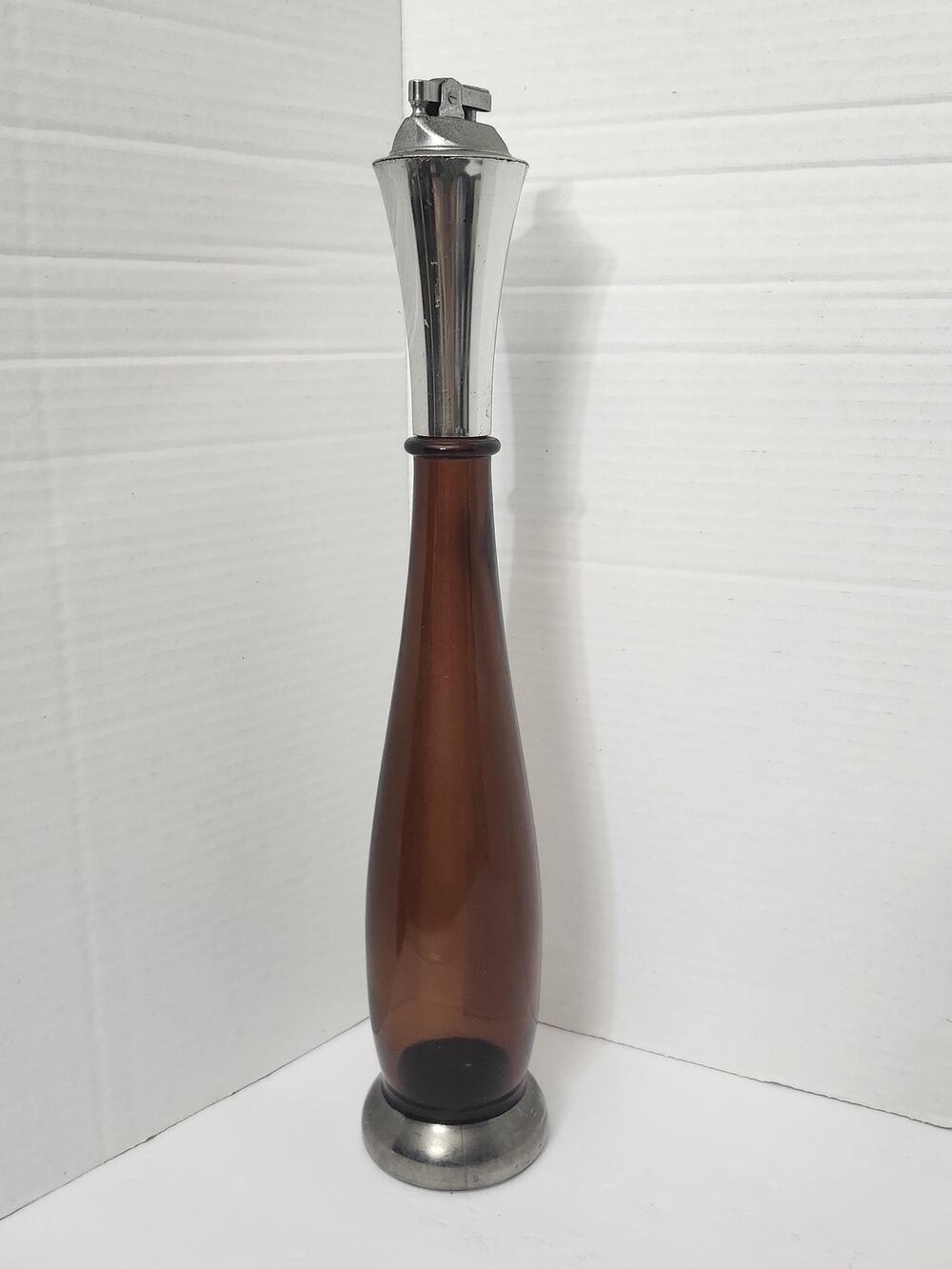 Vintage Ancient Age Bourbon Mid Century Modern Table Lighter Decanter Bottle